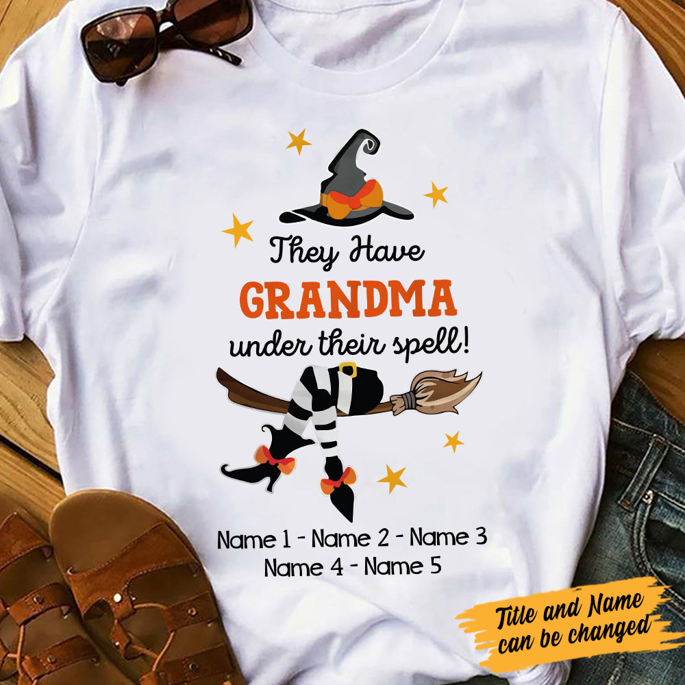 Personalized Witch Grandma Under Their Spell T-Shirt - Thegiftio UK