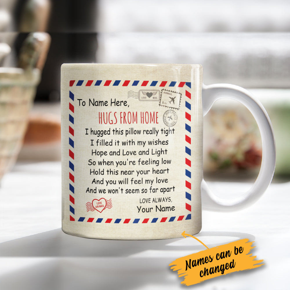 Personalized Hugs From Home Long Distance Mug