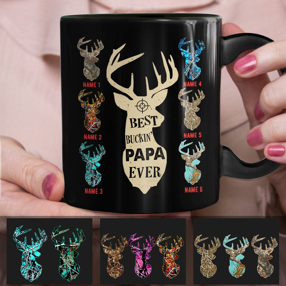 Personalized Deer Hunting Buckin Dad Grandpa Mug - Thegiftio UK