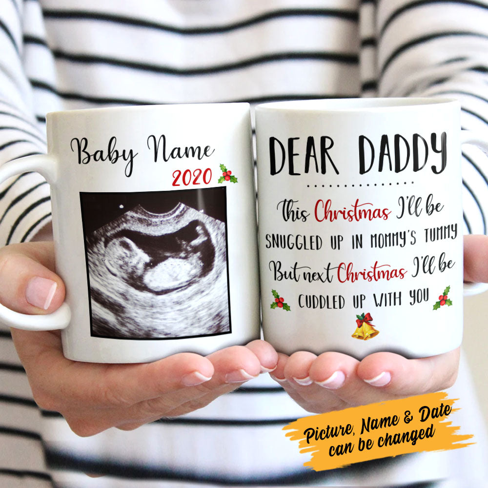 Personalized Baby Ultrasound Dear Dad Mug - Thegiftio UK