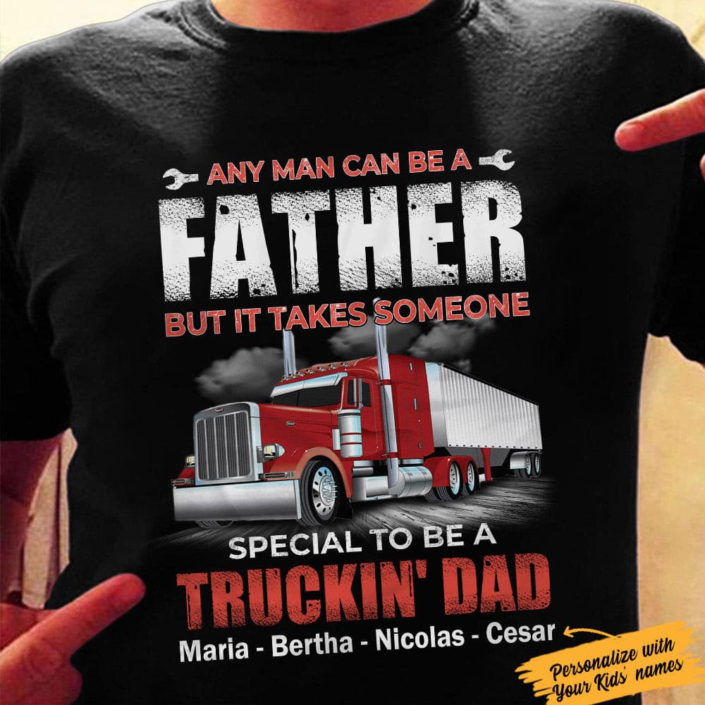 Personalized Dad Trucker FD T Shirt - Thegiftio UK