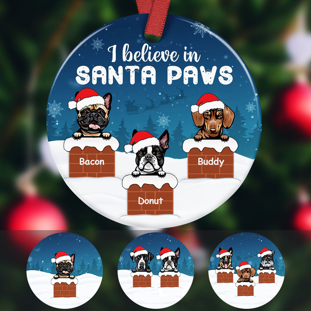 Personalized Santa Paw Dog Christmas Ornament - Thegiftio UK