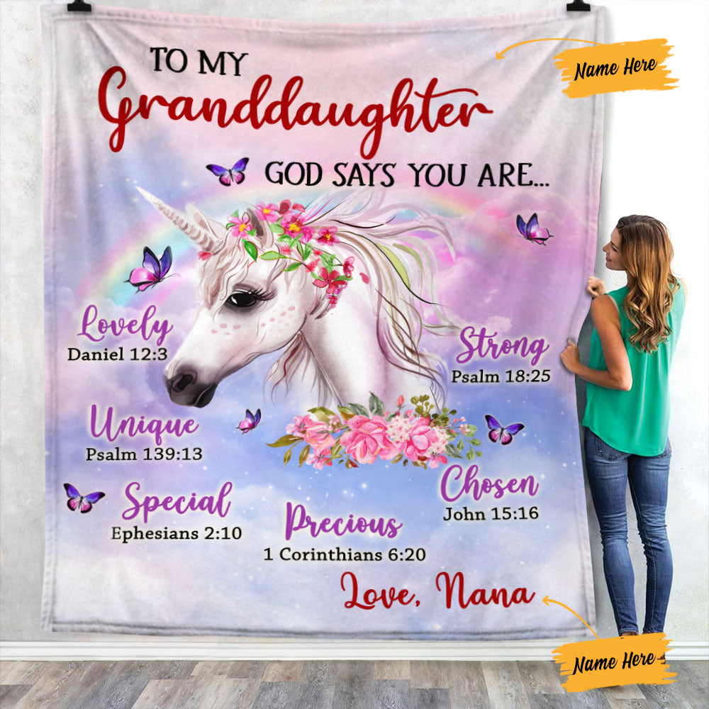 Personalized Unicorn Grandma God Says You Are Blanket - Thegiftio