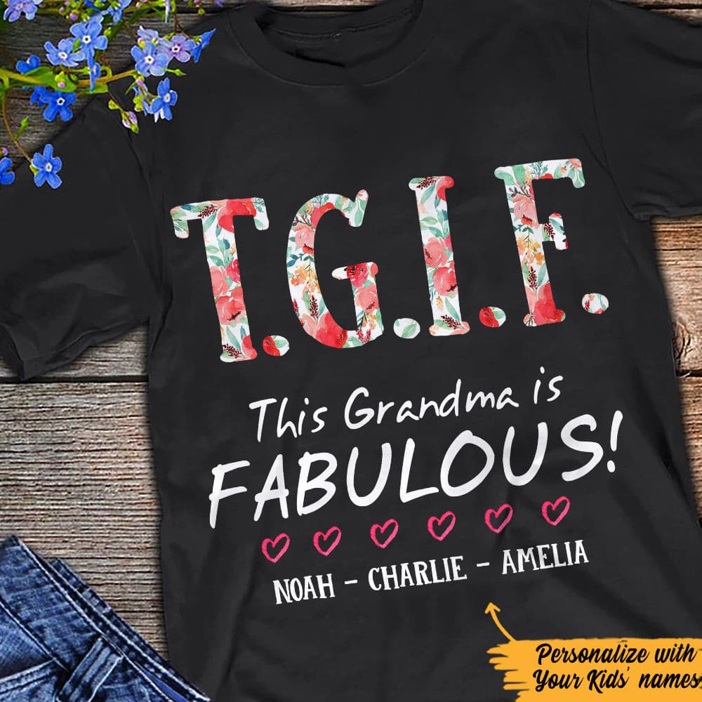 Personalized Grandma Fabulous T Shirt - Thegiftio