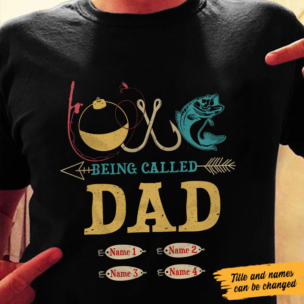 Personalized Fishing Dad Grandpa Love T Shirt