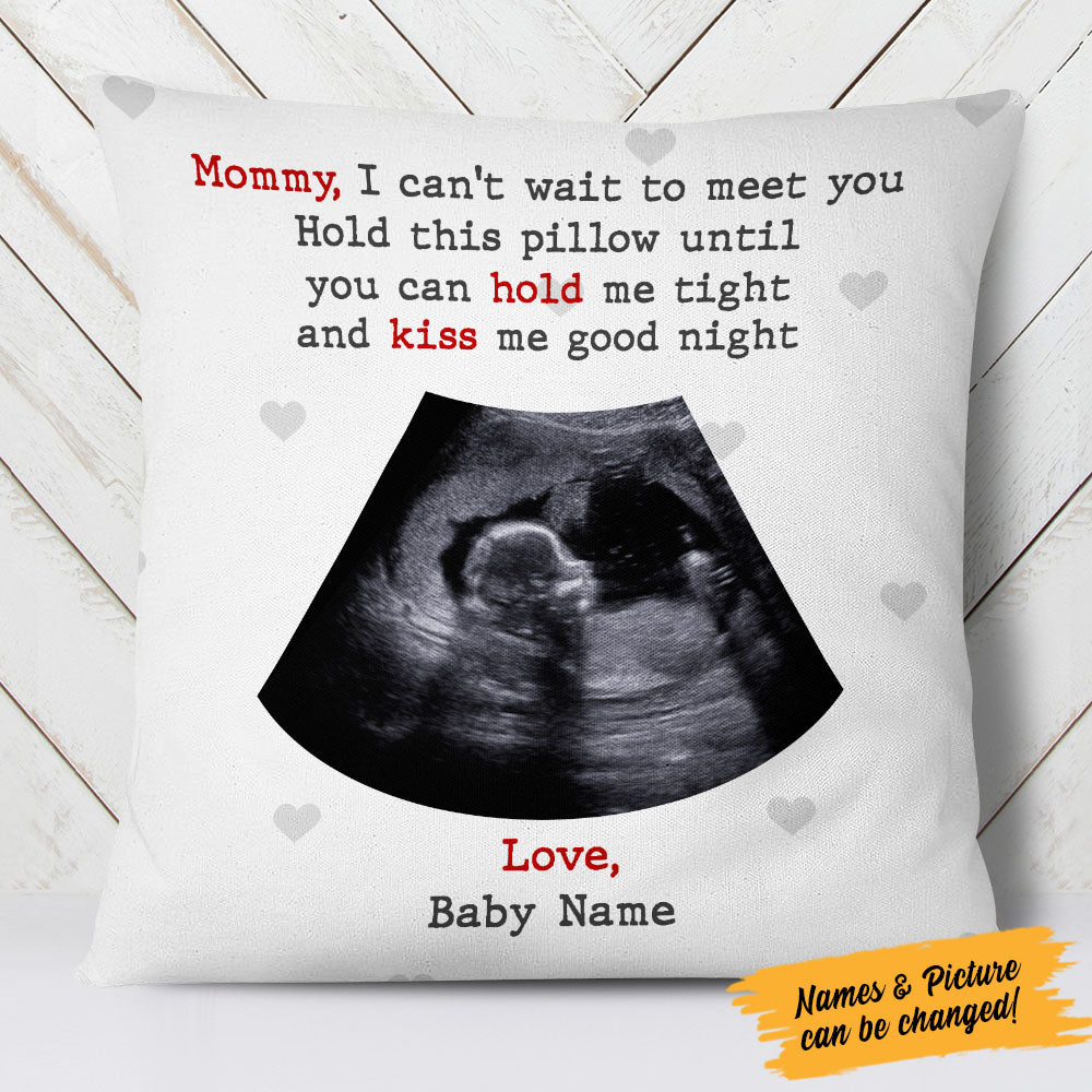Personalized Baby Ultrasound Mom Dad Pillow