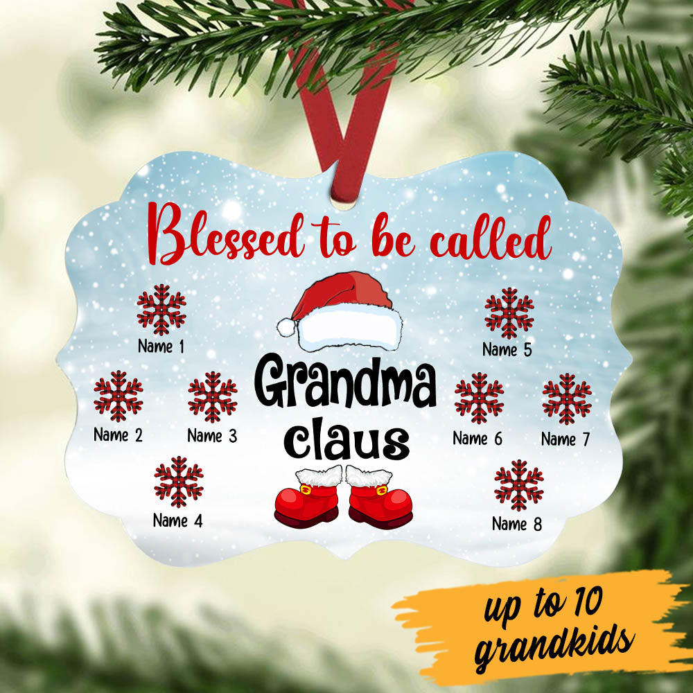 Personalized Family Christmas Holiday Gift For Grandma, Grandma Claus Christmas, Blessed To Be Called Nana Benelux Ornament - Thegiftio UK