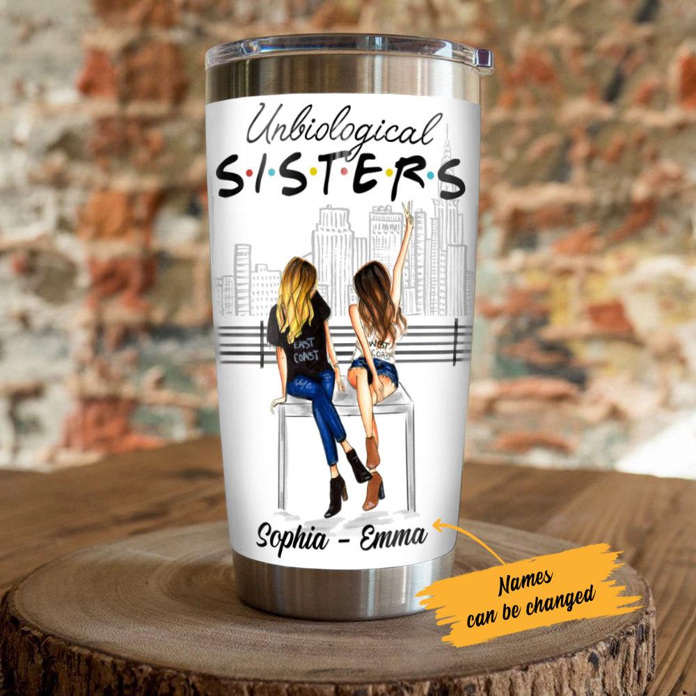 Personalized Not Sisters By Blood Girl Friends Steel Tumbler