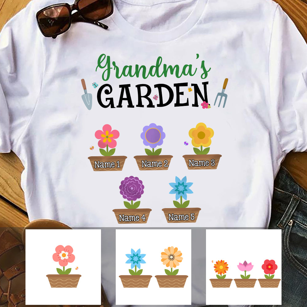 Personalized Garden of Mom Grandma T Shirt