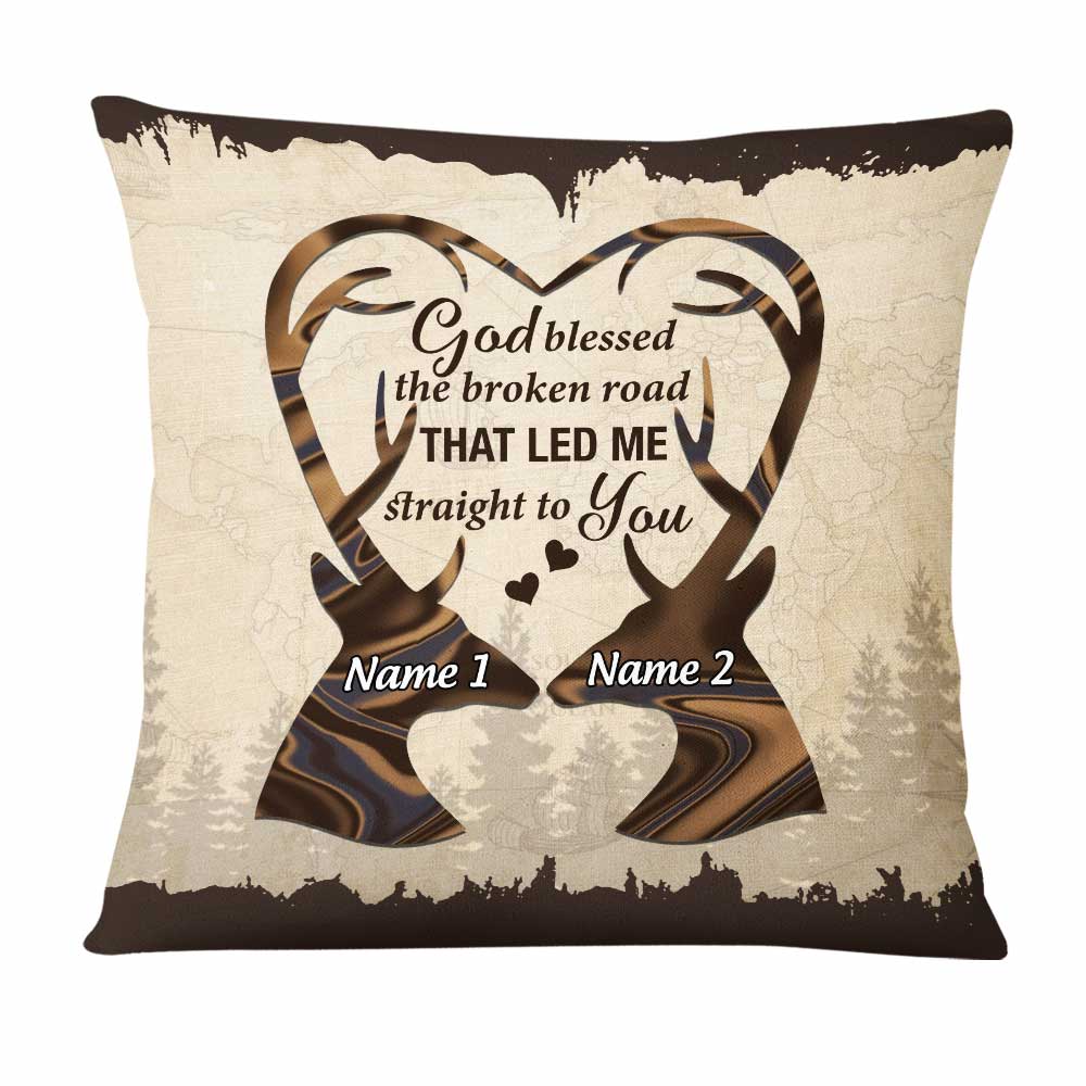 Personalized Birthday Gift, Anniversary Gift, Valentine Gift, Couple Love Deer Pillow - Thegiftio UK