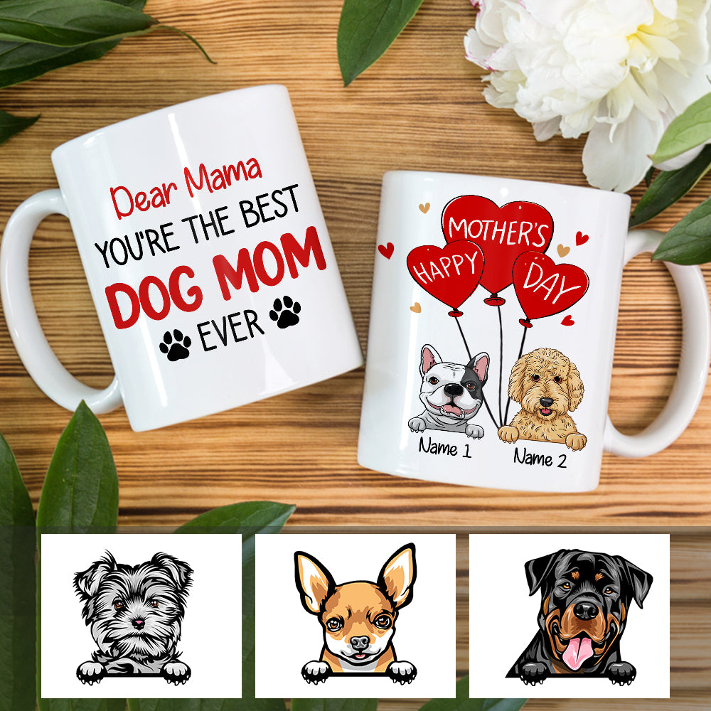 Personalized Dog Mom Happy Mother Day Mug - Thegiftio UK